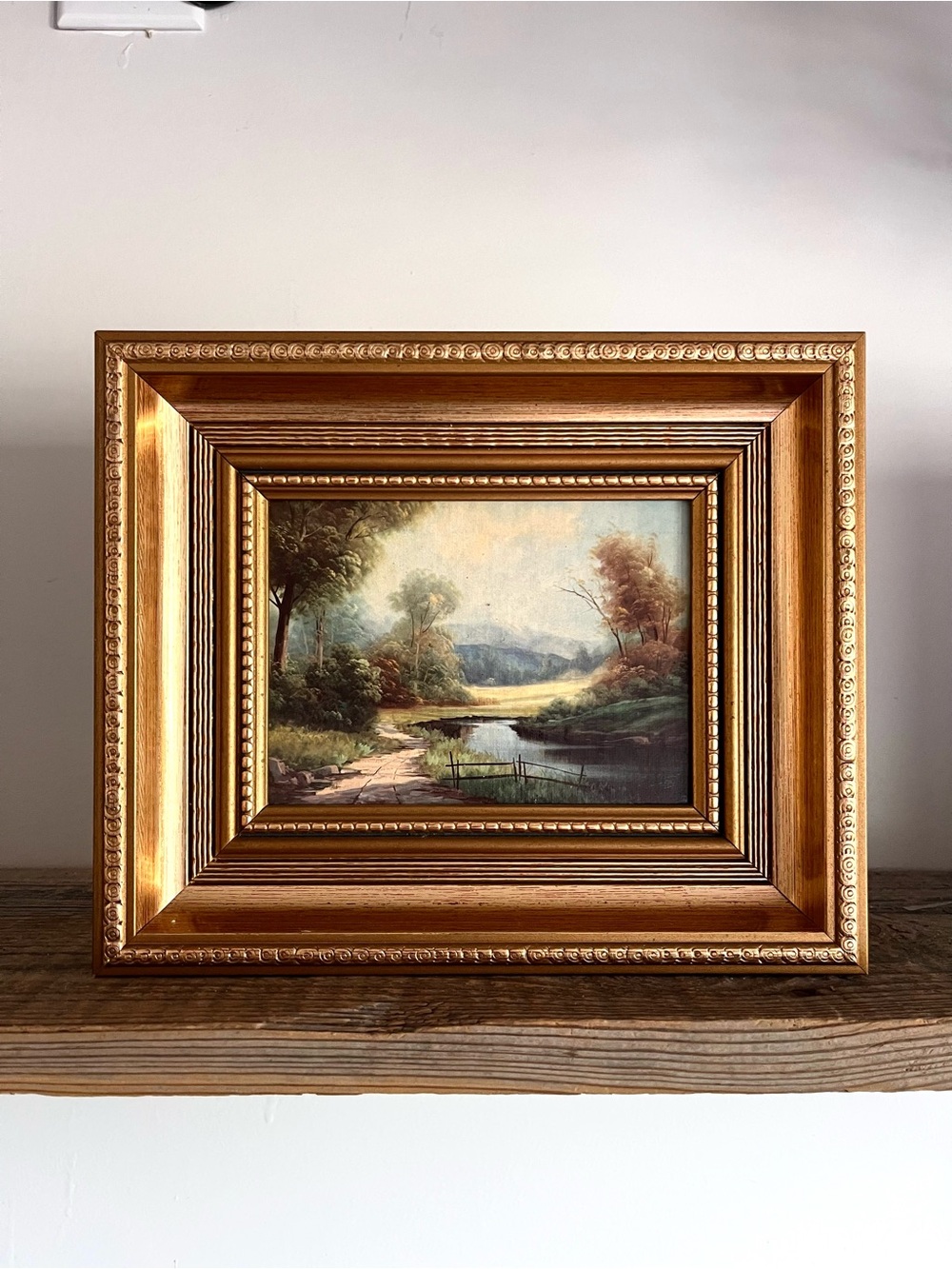 Small Gold Framed Landscape Wall Art - Classic Country Scene
